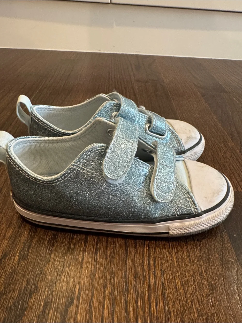 Converse Chuck Taylor All Star Glitter Sneakers Winter Slay Blue Toddler Girls 9